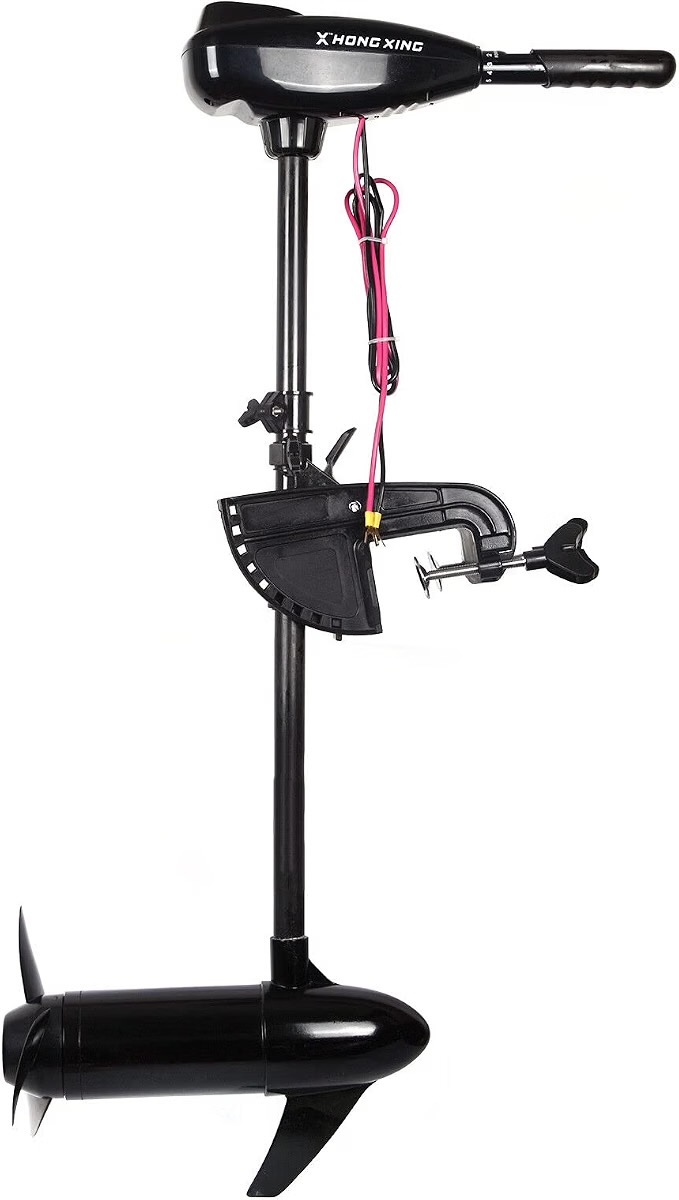 80LBS Thrust Elektrobootsmotor 12 Volt Aussenborder Bootsmotor Mit Led-Batterieanzeige Höhenverstellbar Elektro Outboard motor+Halterung 800W