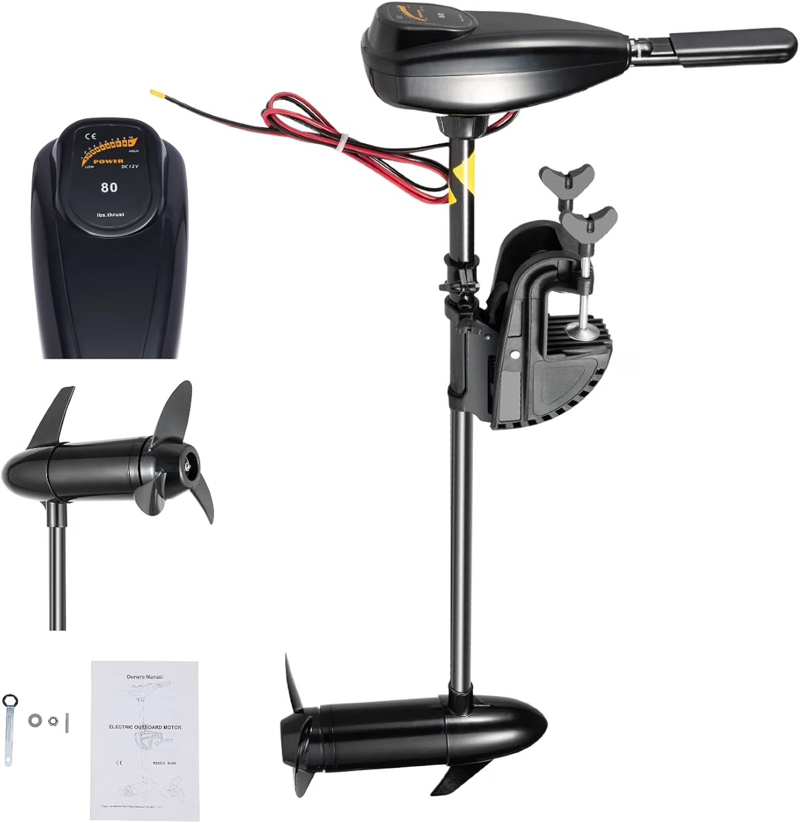 Bootsmotor Elektro 12V 800W 80LBS, 1850kg Zugkraft Elektromotor