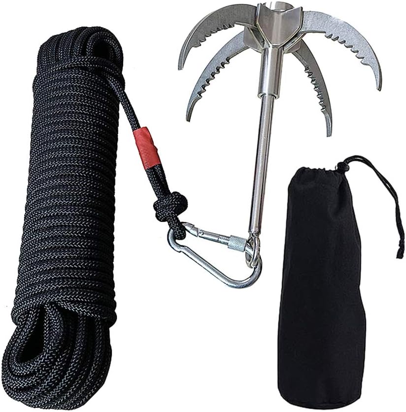 Ghzste Grappling-Haken mit Seil, faltbarer Edelstahl-Karabinerhaken