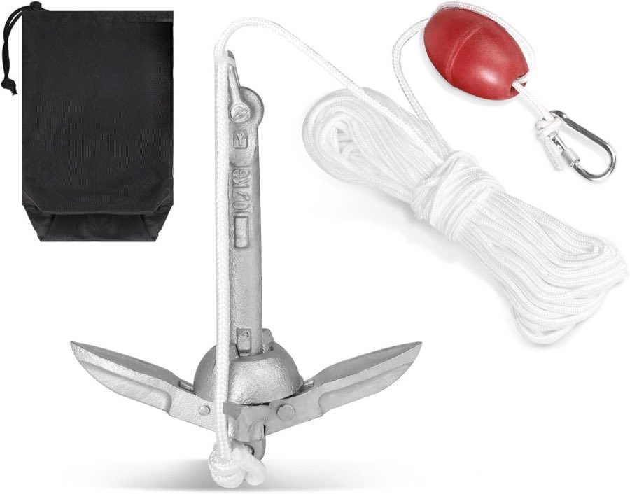 SWAWIS Anker Boot Bootsanker 0,7 kg Bootszubehör Klappanker Sup Anker