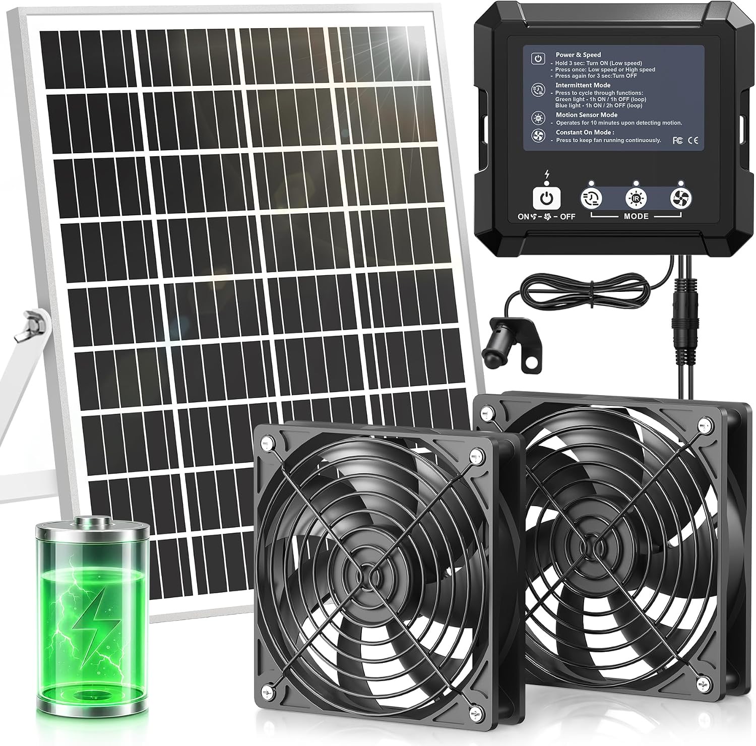 Innoland INNOLAND Solarventilator 25 W mit Akku