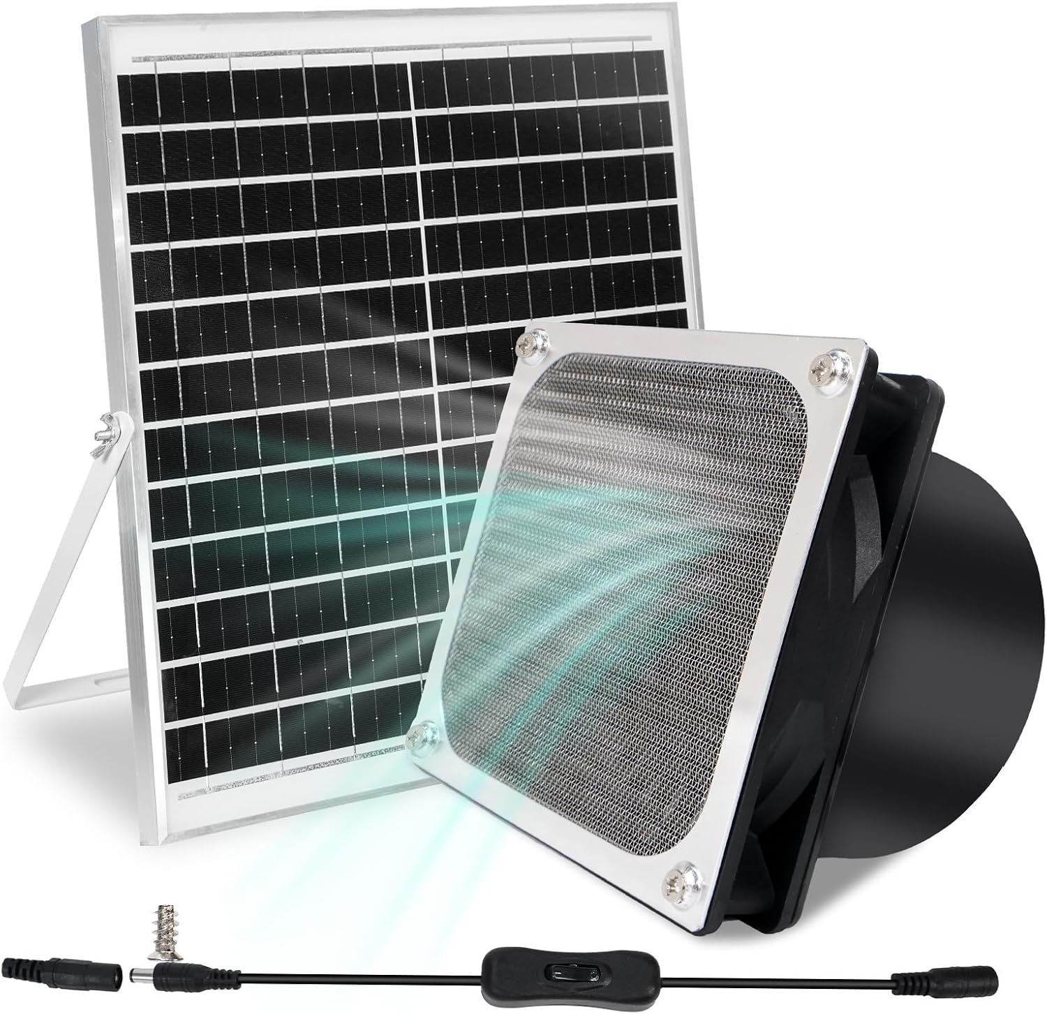 RUIZHI Solarlüfter 15 W mit Luftschlauch