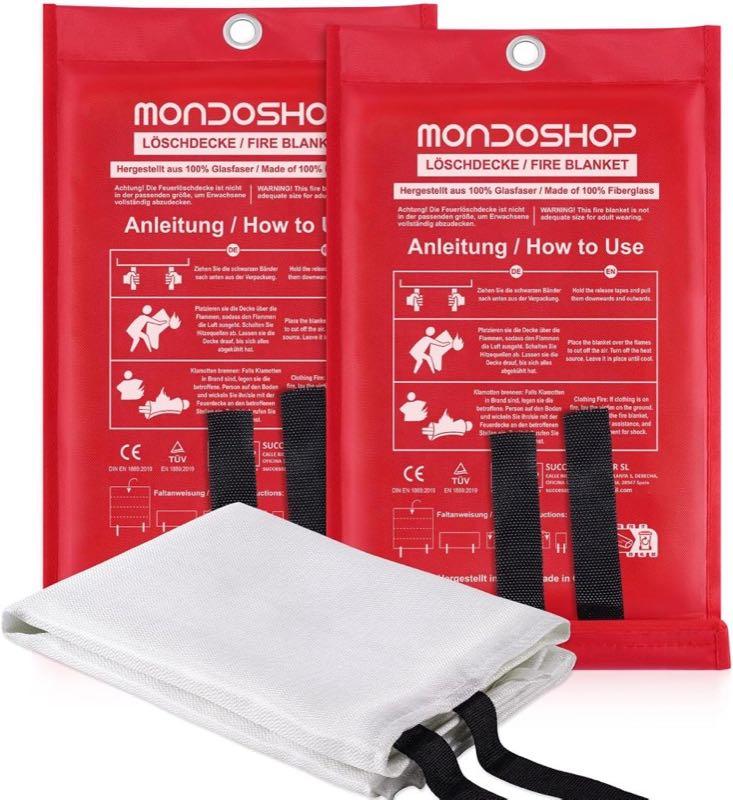 Mondoshop Mondoshop Löschdecke 1×1 m, 2 Stück