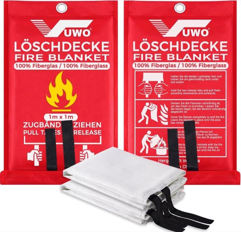 vuwo Löschdecke 1×1 m, 2 Stück