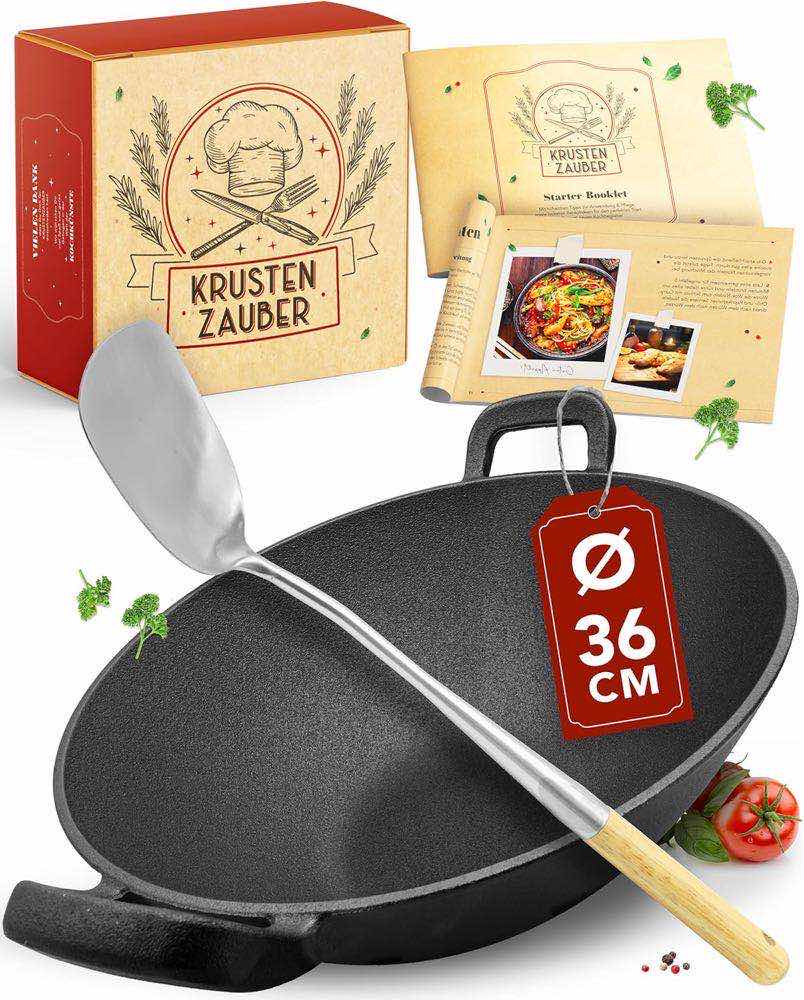 Gusseisen-Wok – Testsieger KRUSTENZAUBER Gusseisen-Wok 36 cm