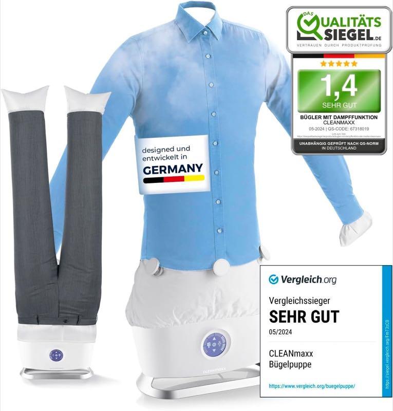CLEANmaxx Hemdenbügler PRO STEAM inkl. Hosenaufsatz
