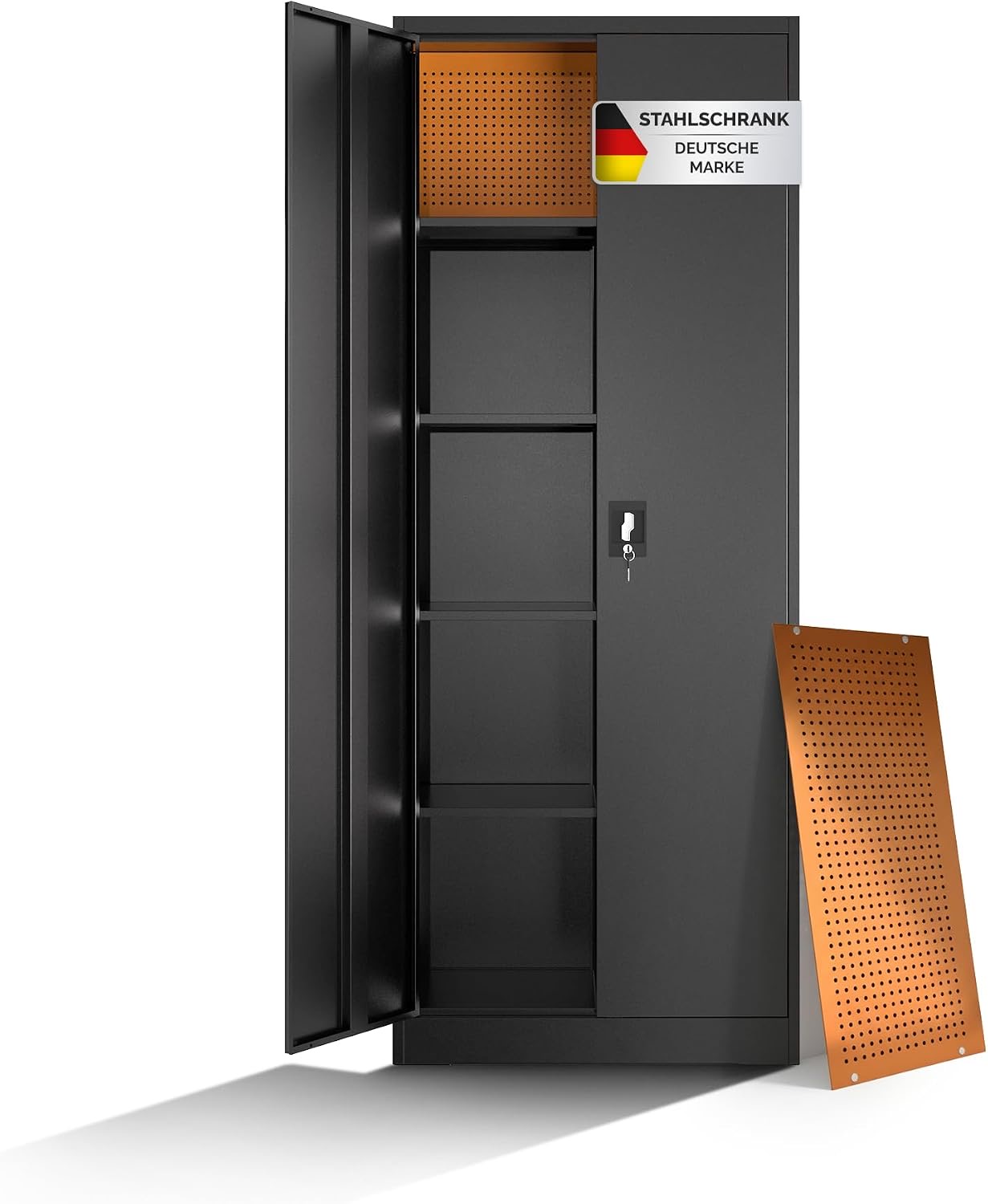 Metallschrank mit Steckwand