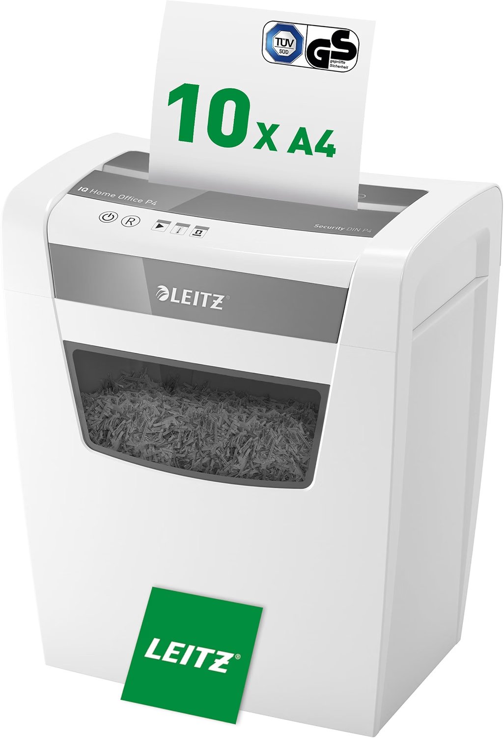 Leitz Leitz IQ Aktenvernichter, 12-10 Blatt (70-80 g/m²), TÜV+GS Zertifiziert