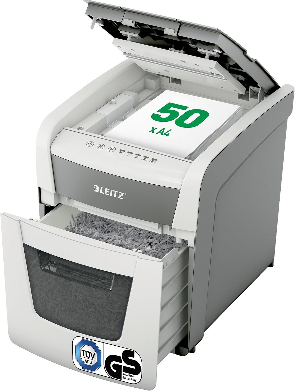 Leitz IQ Autofeed Small Office Aktenvernichter, 50 Blatt Papierstapel