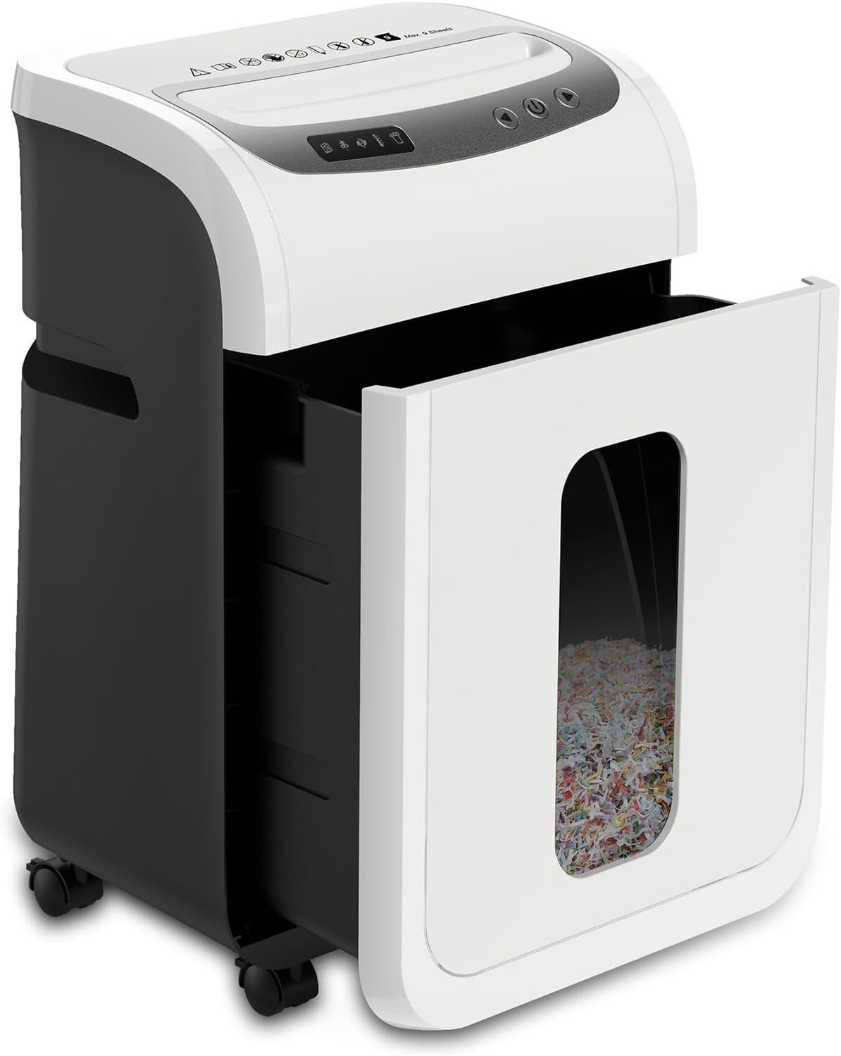 VidaTeco Aktenvernichter P5 Mikroschnitt 9 Blatt 2×14 mm 20L für Homeoffice