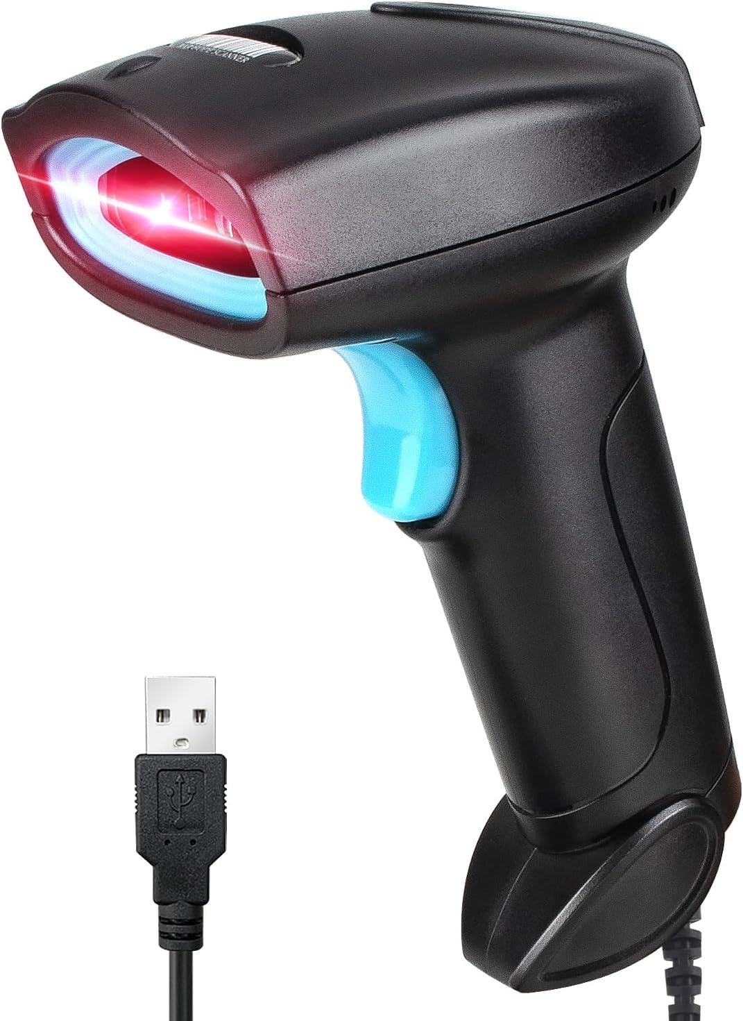 Barcode Scanner USB Kabelgebunden 1D CCD Handscanner mit Bildschirm-Scan, Plug & Play Barcodeleser für PC, Kasse, Supermarkt, Lager und Einzelhandel-U1
