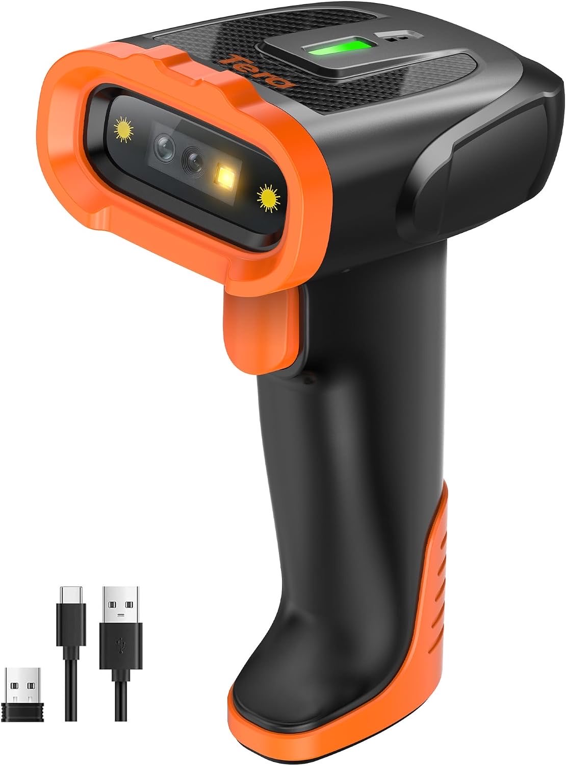 Tera Barcode Scanner 1D 2D QR kabellos für Lager & Inventur, D5300 Orange