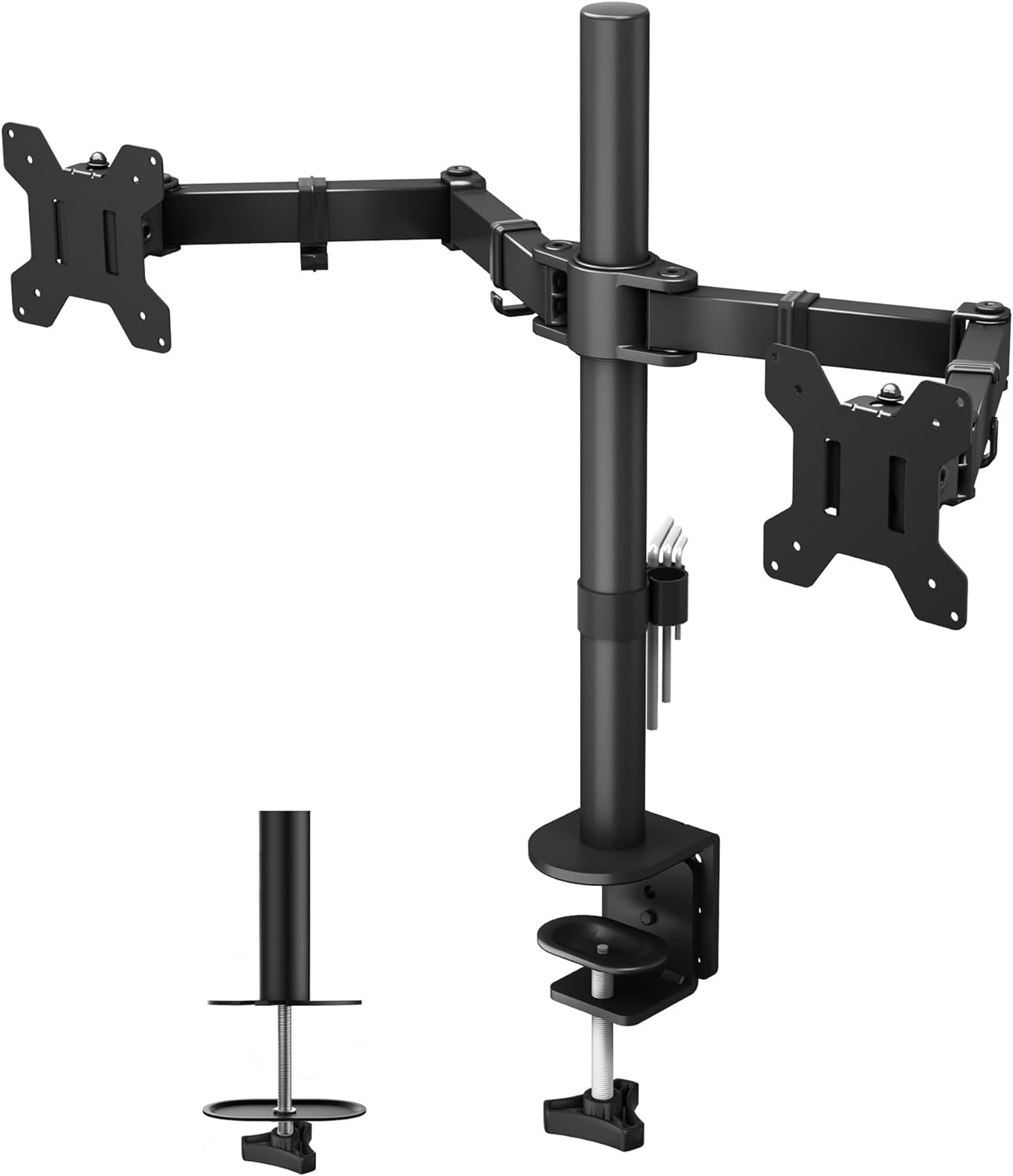 BONTEC BONTEC Monitor Halterung 2 Monitore für 13-27 Zoll, 10 kg pro Arm, Schwarz