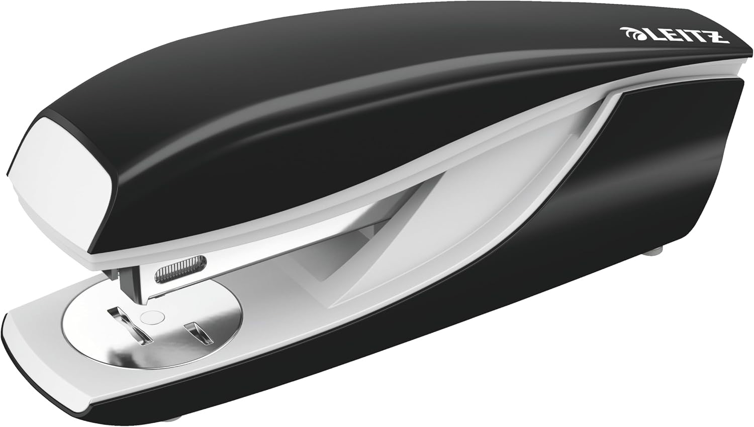 Leitz Büroheftgerät für 30 Blatt, Tacker aus Metall mit Kunststoffelementen, Inkl. 200 Heftklammern, NeXXt Serie, Schwarz, 55020095