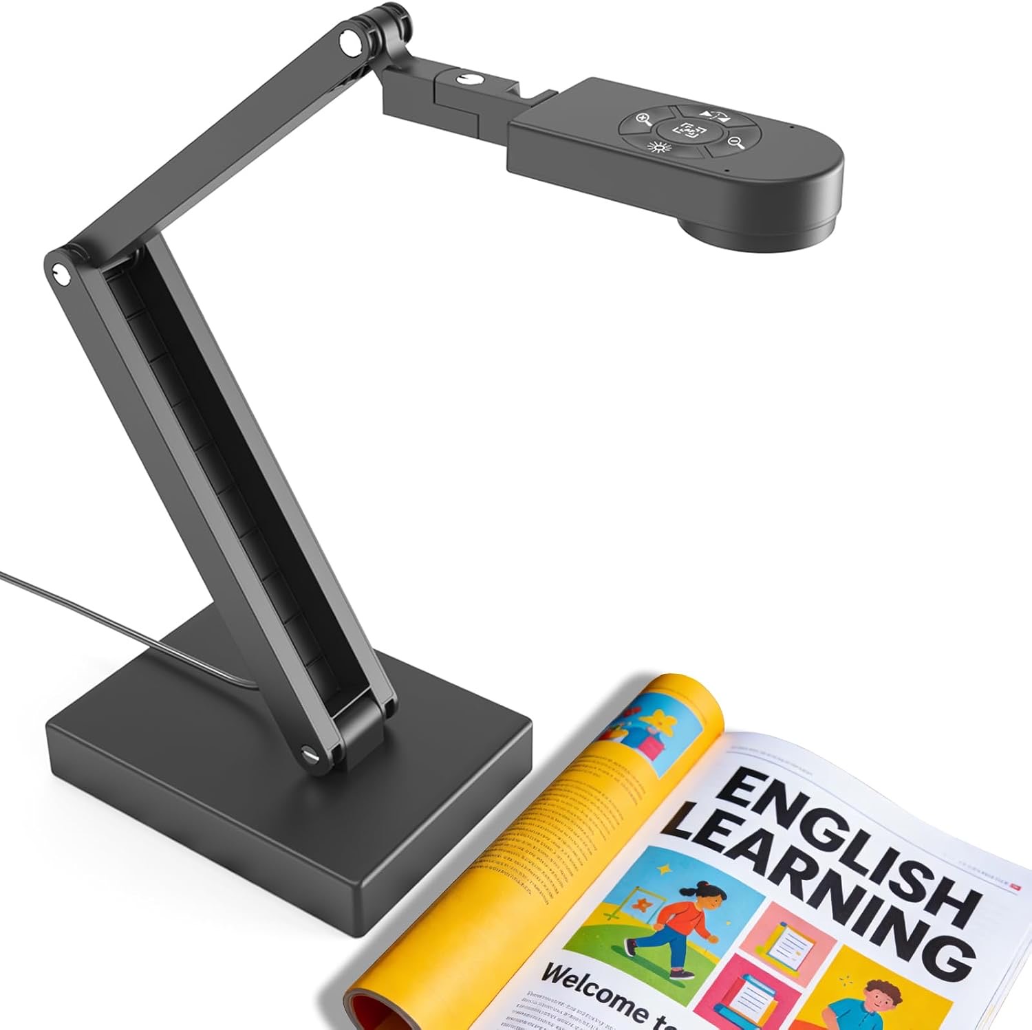 12MP Dokumentenkamera Schule, 4K Visualizer für Klassenzimmer - A3-Format, LED Licht, MIC, Drehen, Spiegeln, Mac OS, Windows - Chromebook für Fernunterricht, Webkonferenzen & Live-Demos
