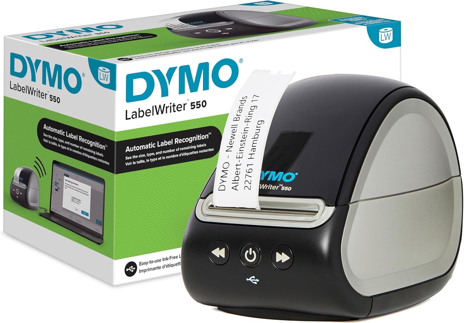 DYMO LabelWriter 550-Etikettendrucker | Beschriftungsgerät mit Thermodirektdruck | automatische…