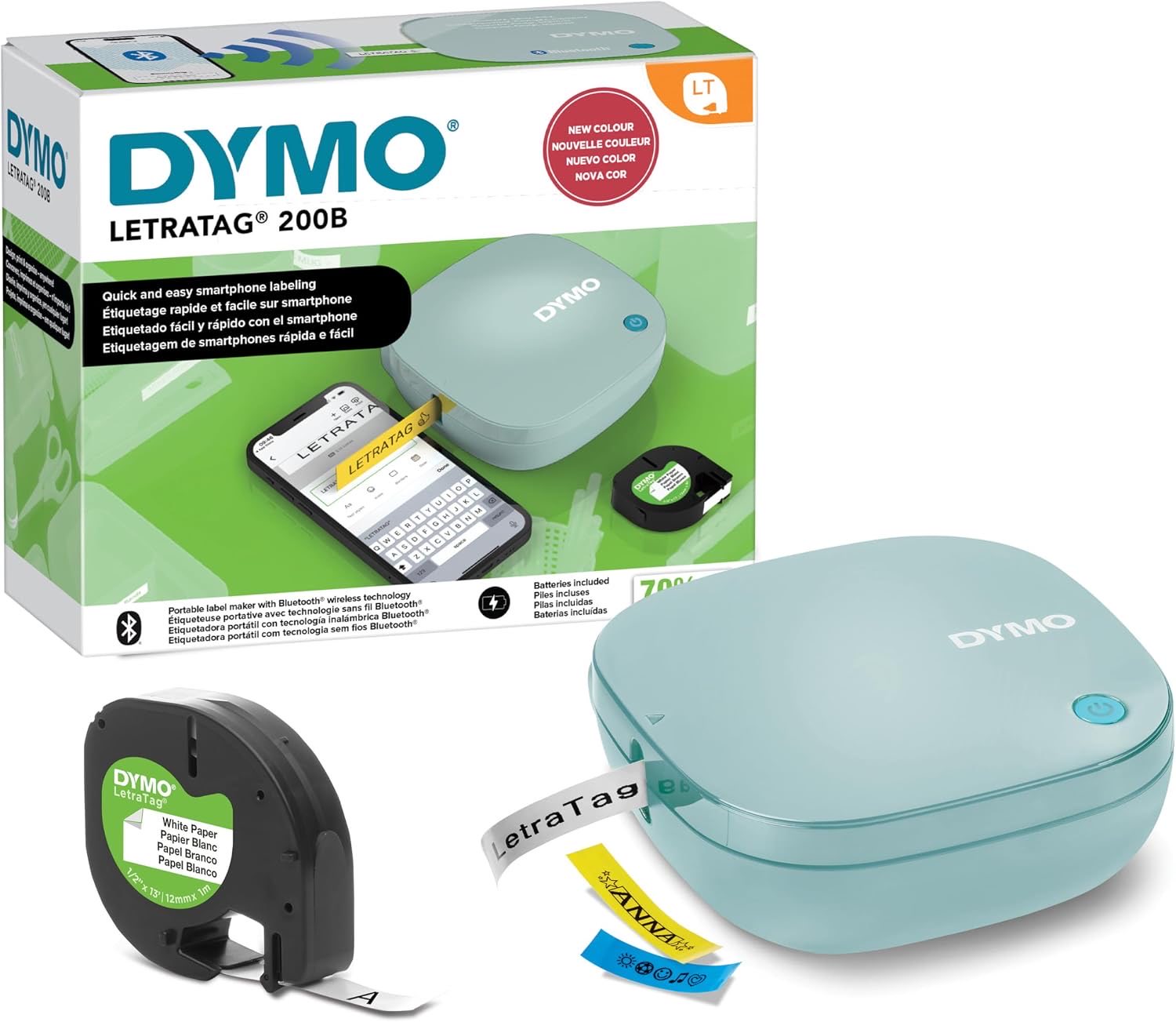 DYMO LetraTag 200B-Beschriftungsgerät mit Bluetooth | kompakter Etikettendrucker | verbindet…