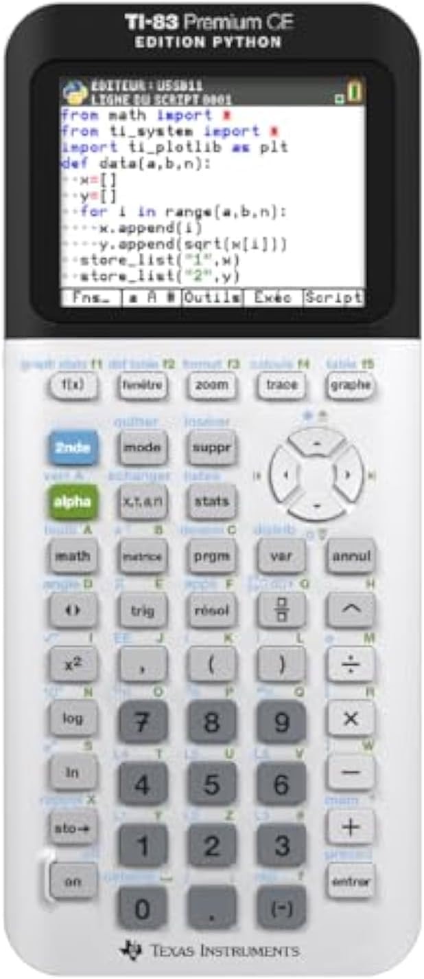 Texas Instruments TI-83 PREMIUM CE EDITION PYTHON Grafikrechner (nur mit französischer Anleitung und Sprache)