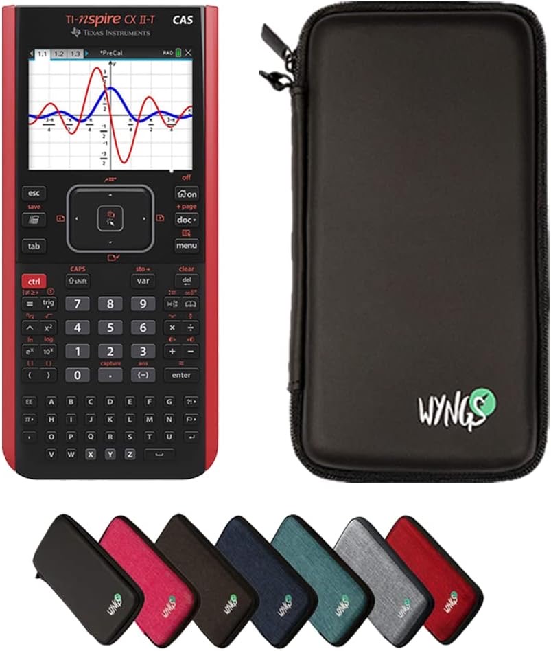 TI-Nspire CX II-T CAS inkl. WYNGS Schutztasche Schwarz - Grafikrechner - Basic Set