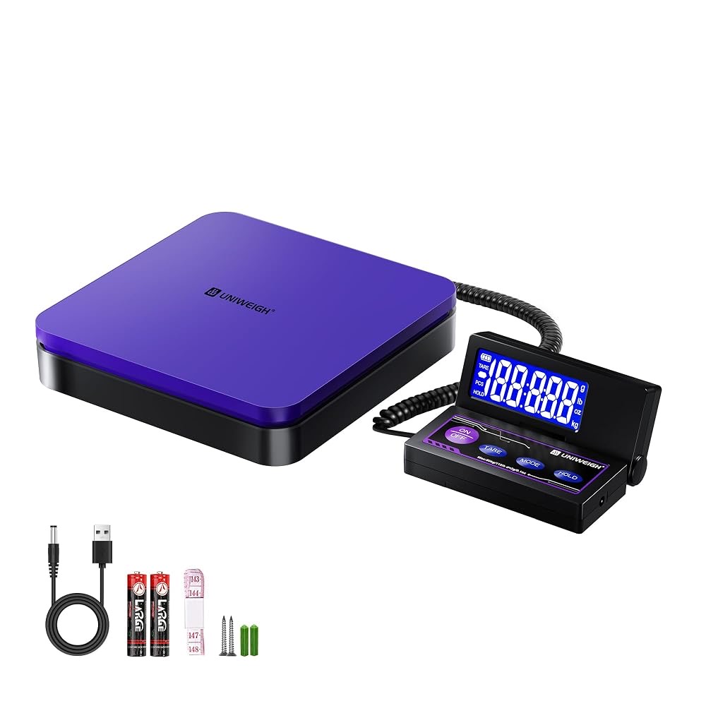 UNIWEIGH UNIWEIGH Digitale Paketwaage bis 50kg/0.1oz Briefwaage Präzise Postwaage