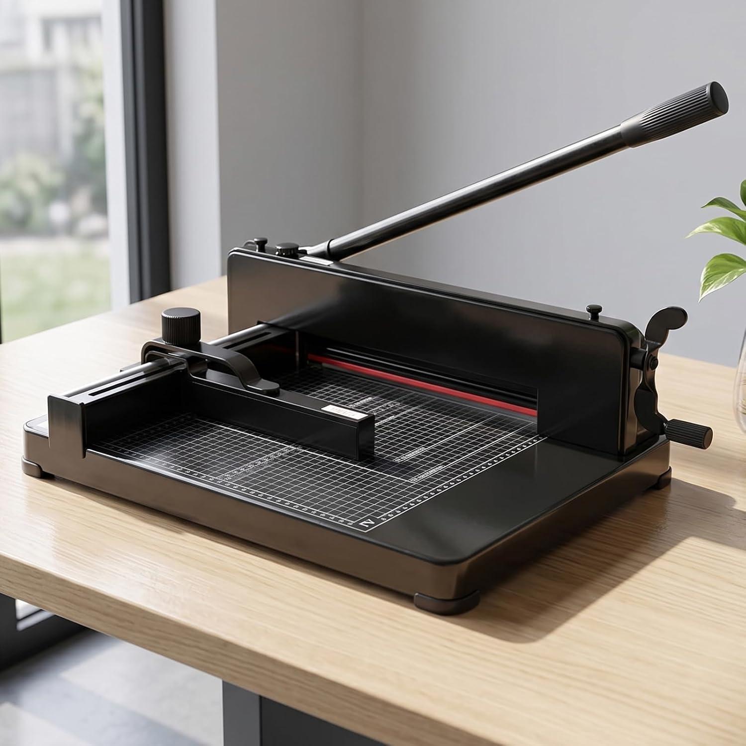 A4 Papierschneidemaschine, Hochleistungs-Papierschneider, zum Schneiden von Papier mit einer Stärke von bis zu 4 cm, Papierschneider mit doppeltem Schutz für Büro, gewerbliche Kopierzentren u