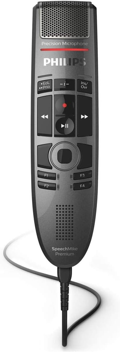 Philips Philips SMP3700 SpeechMike Premium Touch, USB-Diktiermikrofon für Beste Spracherkennungsergebnisse, Bedienung per sensorischem Bedienfeld und Drucktasten. PowerMic Nachfolger
