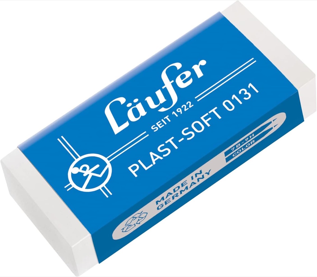 Läufer Läufer 00131 Plast Soft 0131 Radierer, weicher Radiergummi aus Kunststoff, für Bleistifte und Buntstifte, transparent