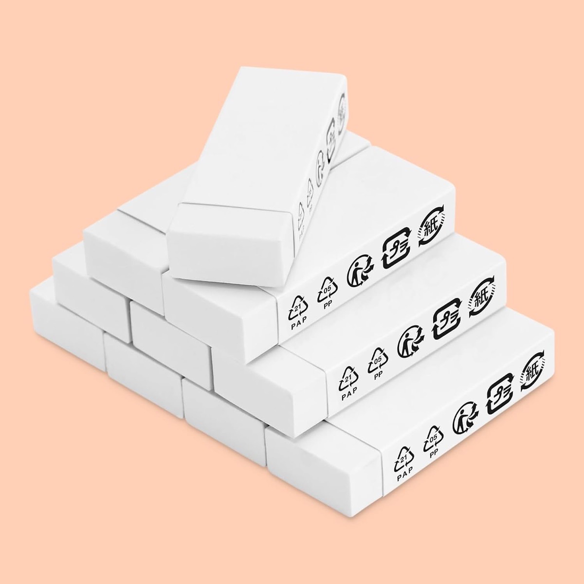 Amazon Basics Amazon Basics Weißer Radiergummi, Blockform, 10 Stück