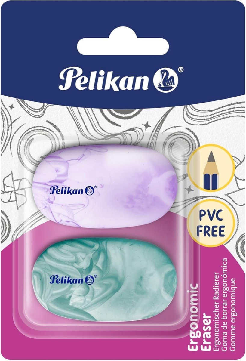 Pelikan Pelikan Radiergummi 2er Set, PVC-frei & staubfrei, Marmoreffekt in 4 Farben - Produktbild