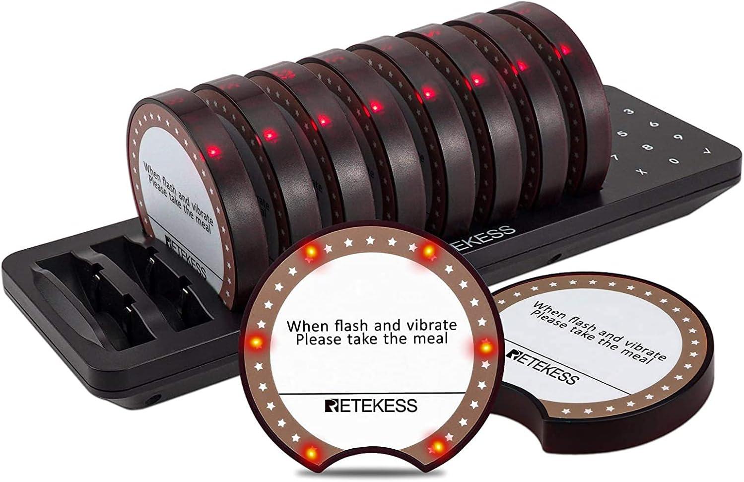 Retekess Retekess TD162 Pager für Gastronomie, Pager Rufsystem, 10 Pagers