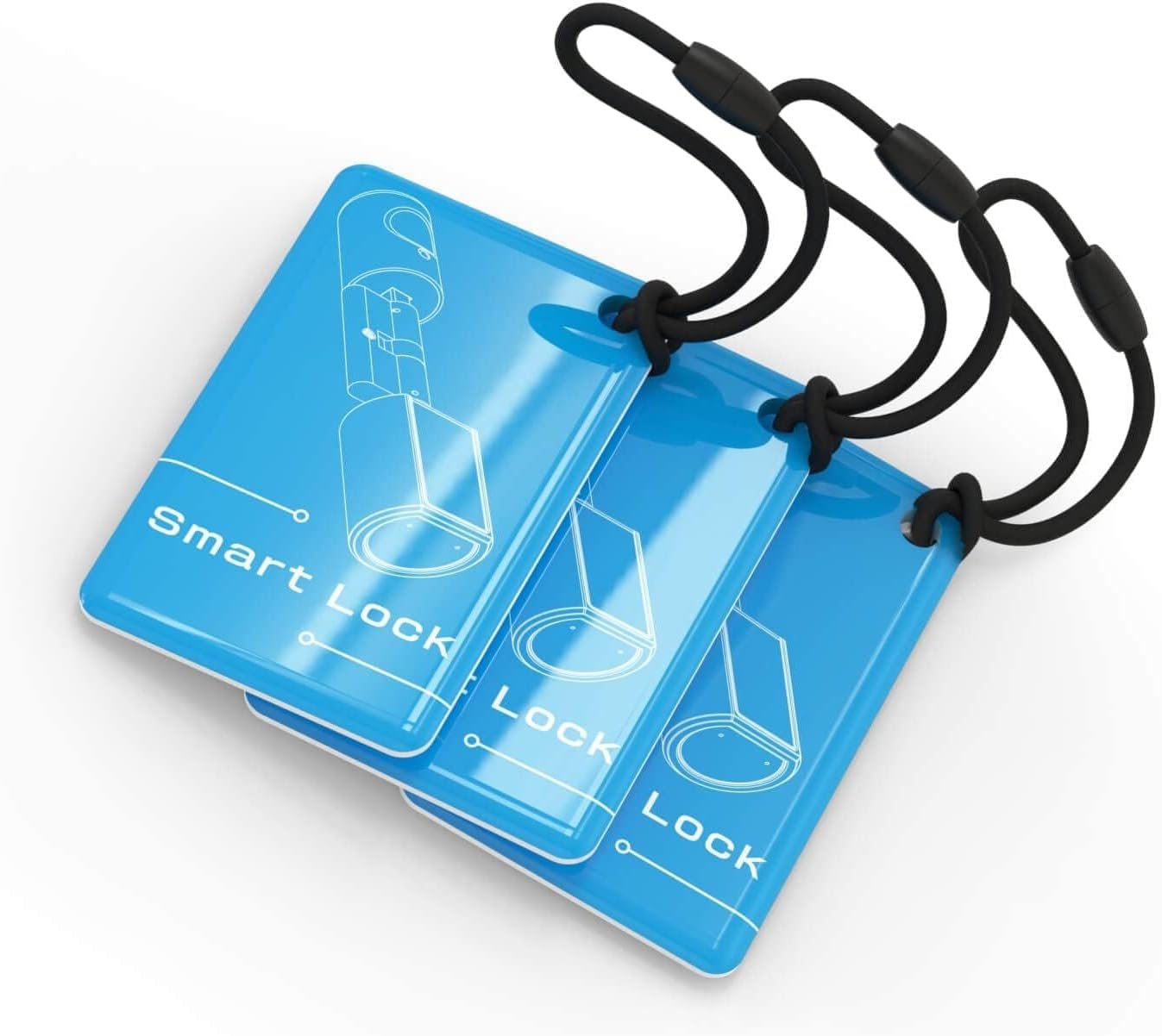 WE.LOCK WELOCK RFID Cards Transponder Chipkarte 13.56 MHz, 3 Stück, Blau