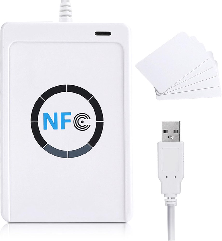 NFC Lesegerät, NFC RFID Reader Writer Acr122u Lesegerät Schreiber USB Kontaktlos Unterstützt Iso 14443a/B Felica NFC Mit