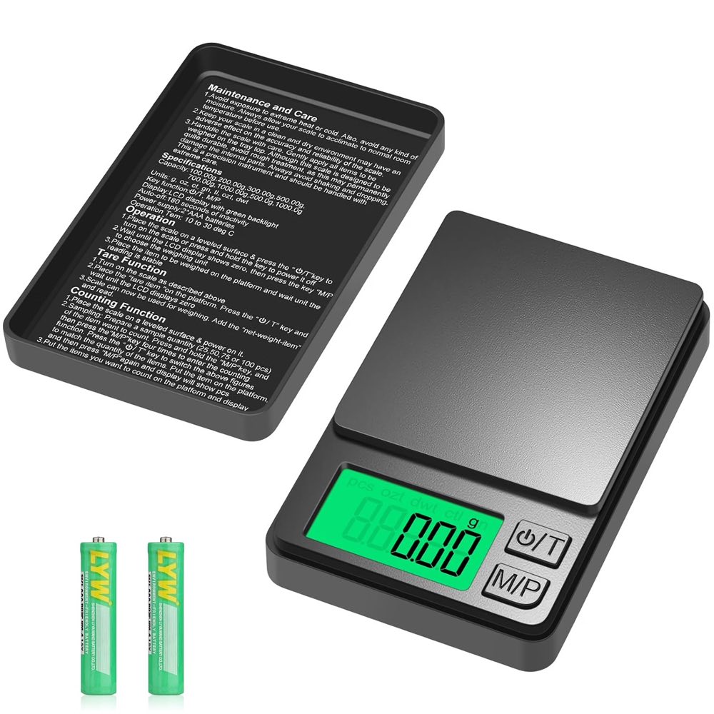 Diyife Feinwaage 0.01 g/1000 g, Tragbare Taschenwaage Mini Waage
