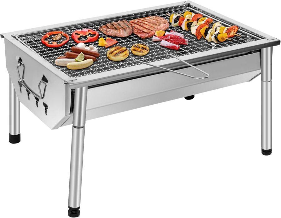 SunJas SunJas Picknickgrill Edelstahl, 40 × 28 × 21,5 cm