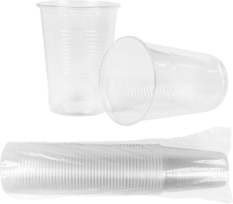 HEKU 50 transparente Einweg-Trinkbecher 0,4 l aus Polypropylen