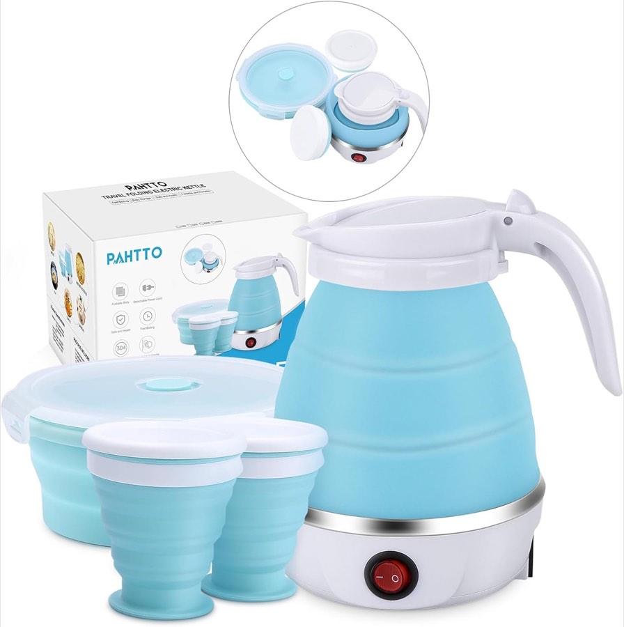 PAHTTO Wasserkocher 600 ml mit Becher und Schüssel