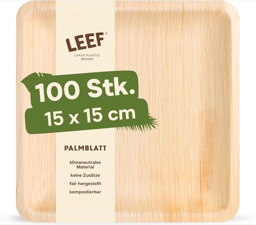 Leef Palmblatt-Teller 15 × 15 cm, 100 Stück