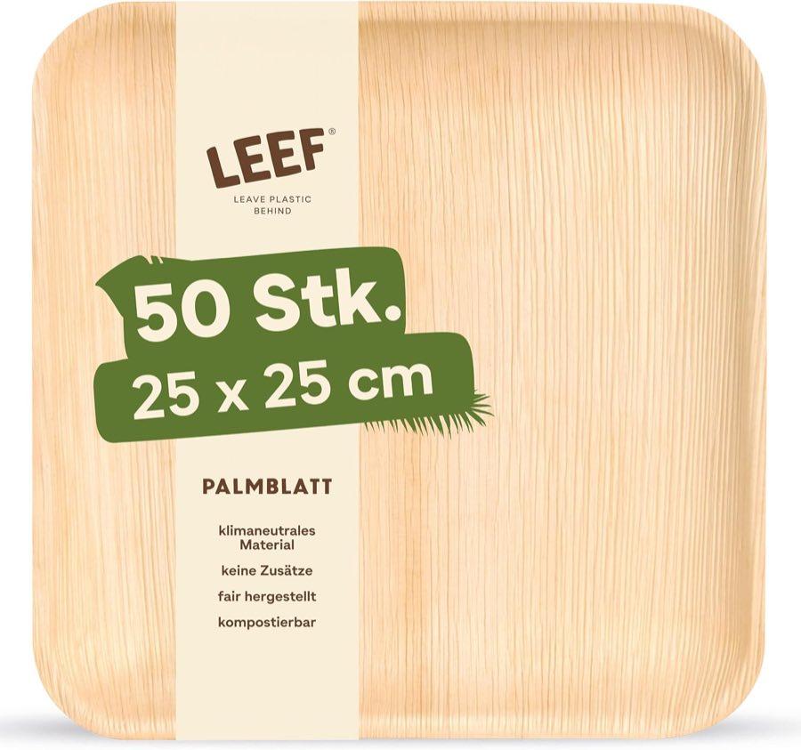 Leef Palmblatt-Teller 25 × 25 cm, 50 Stück