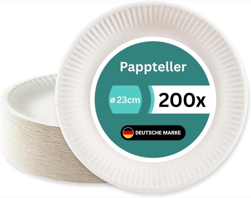 TG-GENT Pappteller rund 23 cm, 200 Stück