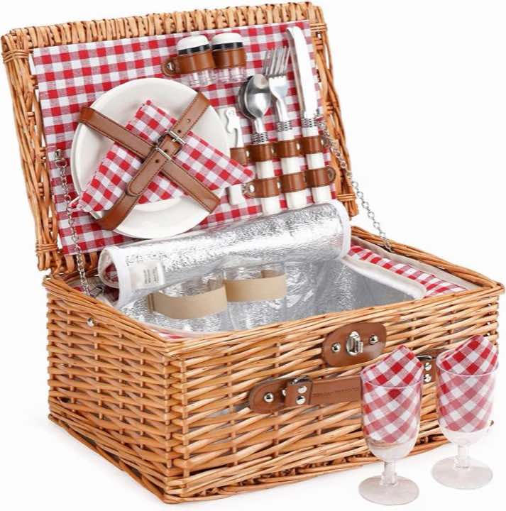 ZORMY Picknickkorb rot kariert für 2
