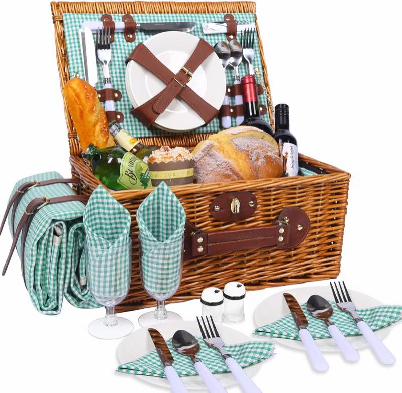 HYBDAMAI Picknickkorb-Set für 4