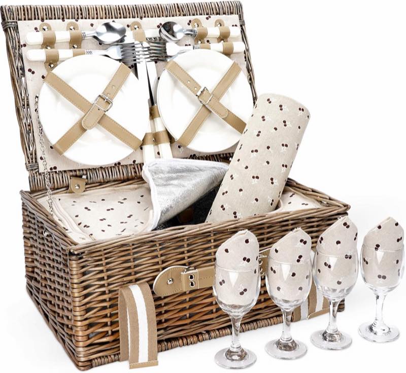VIREO GARDEN Picknickkorb-Set für 4