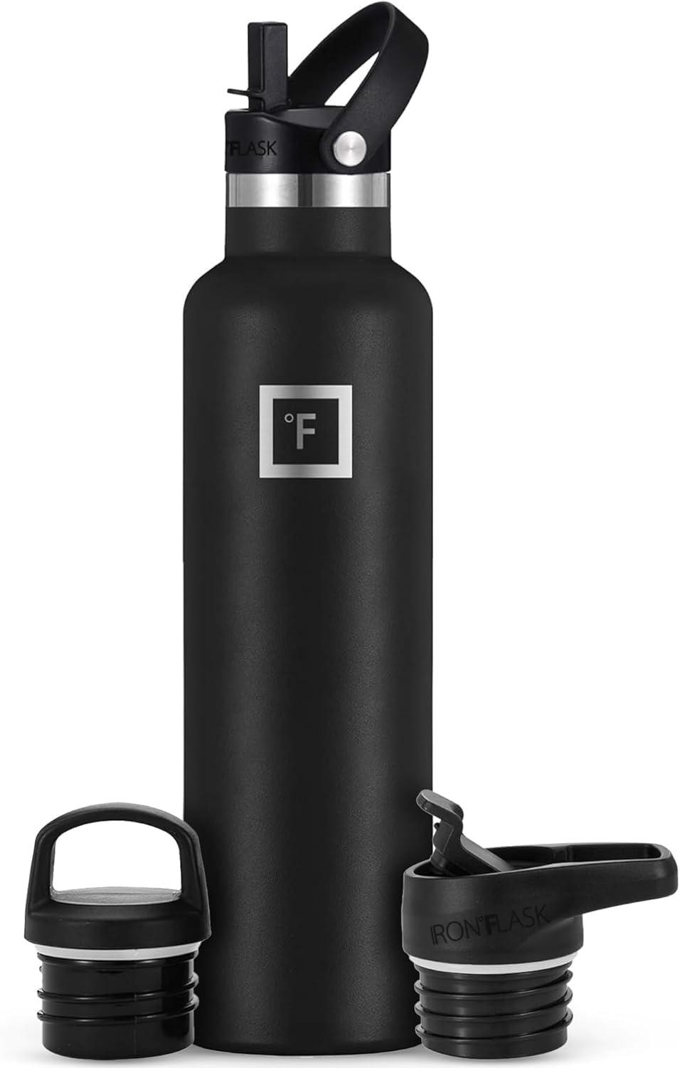 IRON °FLASK Trinkflasche 710 ml mit 3 Deckeln
