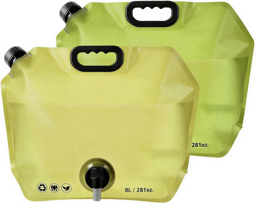 Kunoli 2 faltbare Wasserkanister mit Hahn, je 8 L