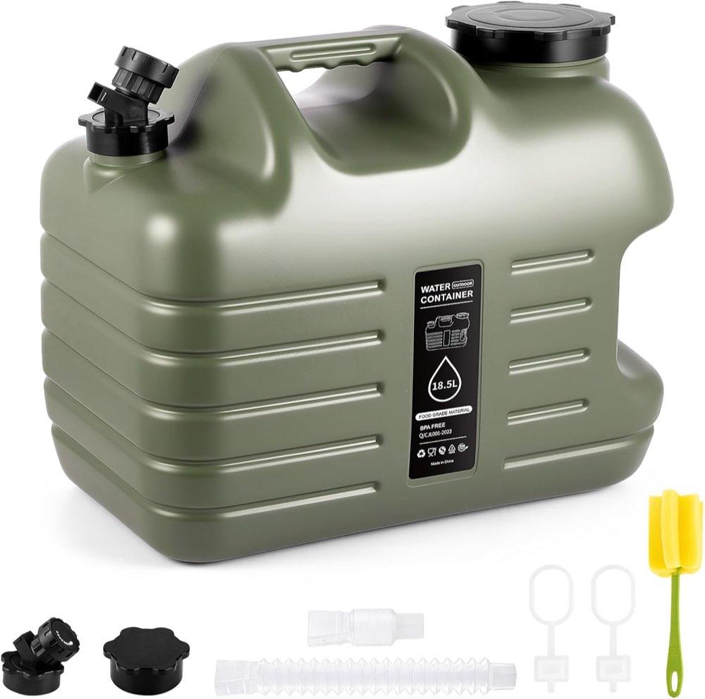 ARATERVIO Wasserkanister mit Zapfhahn, Militärgrün