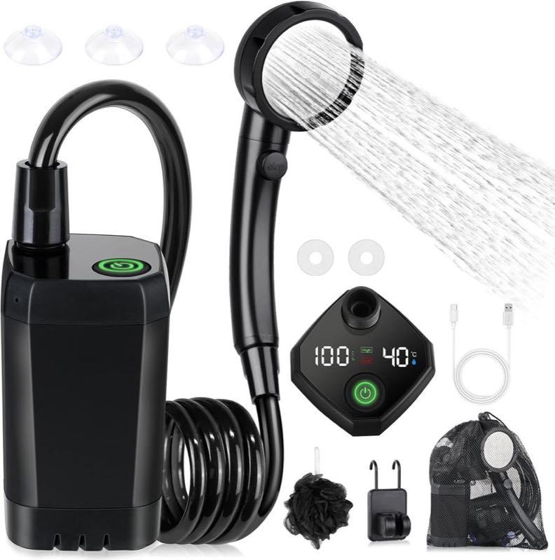 Spopal Campingdusche 6000 mAh, schwarz