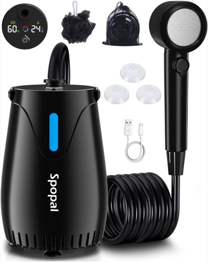 Spopal Campingdusche 8000 mAh mit Anzeige