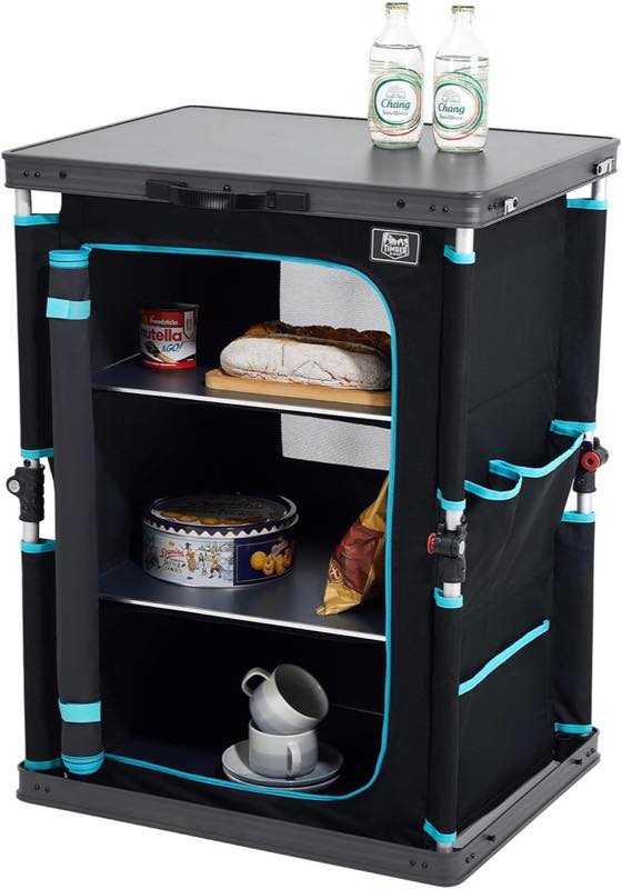 TIMBER RIDGE Campingschrank, 3 Ablagen, Schwarz