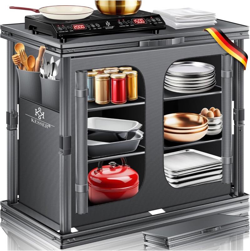 KESSER Campingschrank, 6 Fächer, Anthrazit