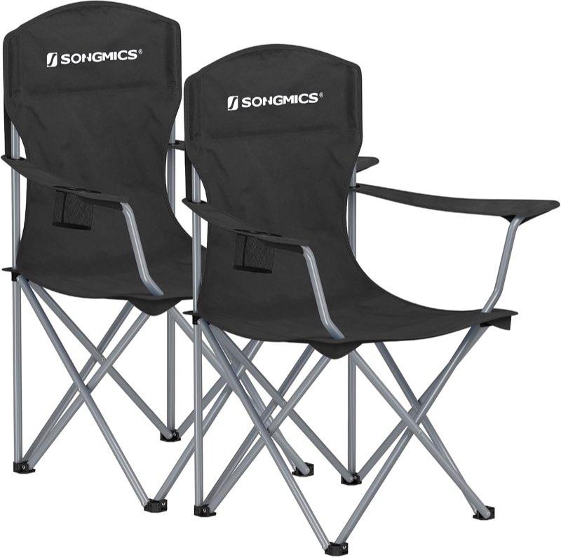 SONGMICS SONGMICS 2er Set Klappstuhl Campingstuhl, Schwerlast bis 150 kg, mit Getränkehalter